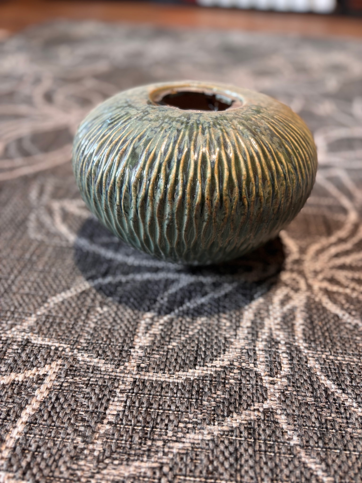 Green Ceramic Bud Vase