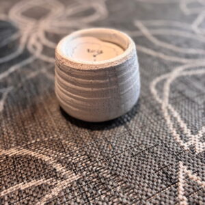 Whitewashed Ribbed Pot Candle